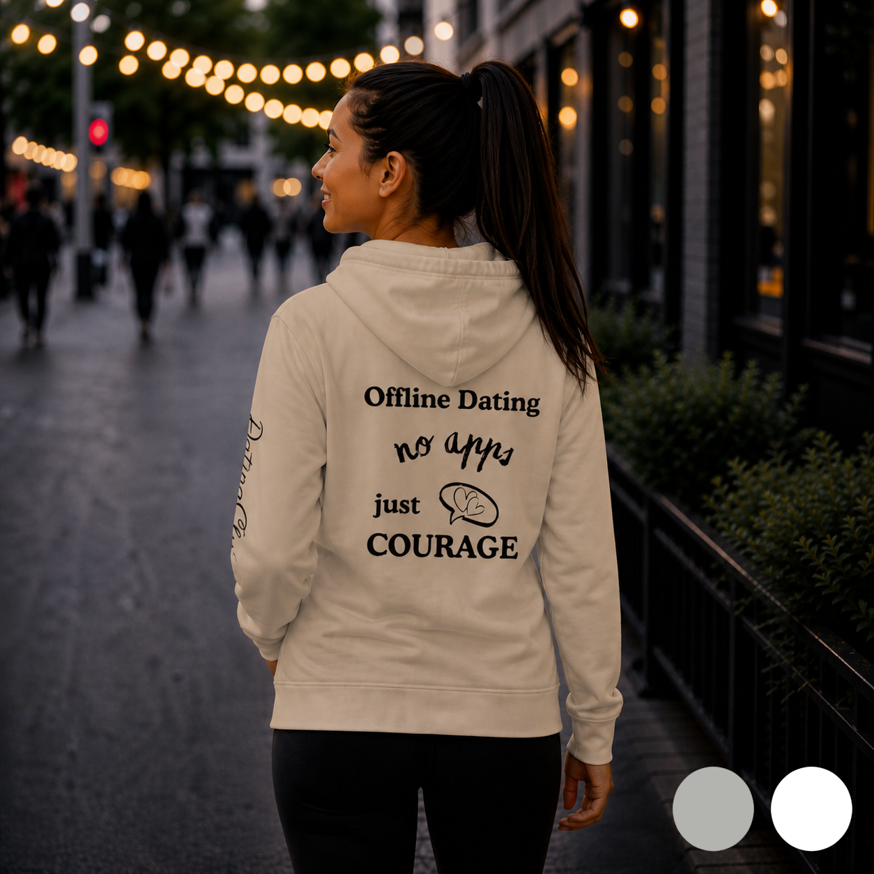Offline Dating no apps just courage - Basic Hoodie (Light Edition)