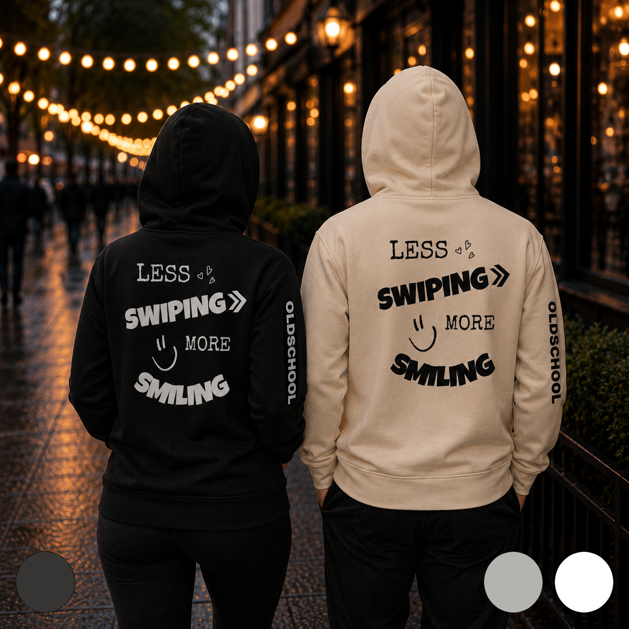 Less swiping more smiling - Basic Hoodie (Light Edition)