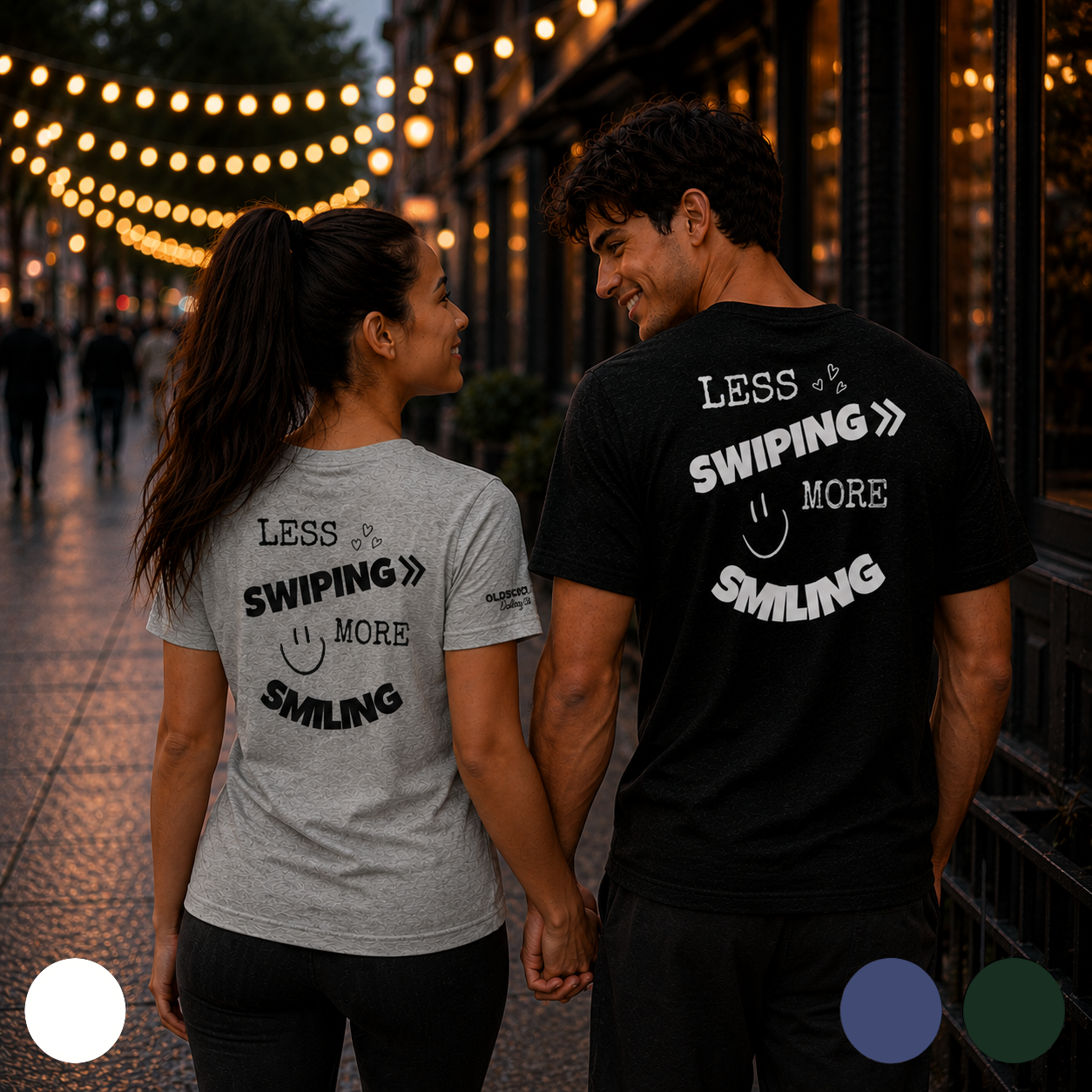 Less swiping more smiling - T-Shirt (Dark Edition)